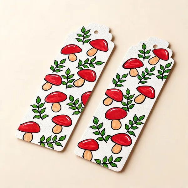 Red_Mushroom_Illustrated_Print_Paper_Bookmark