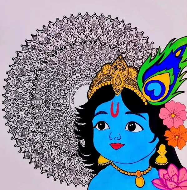 Paper_Devotional_Blue_Krishna_Mandala_Wall_Art