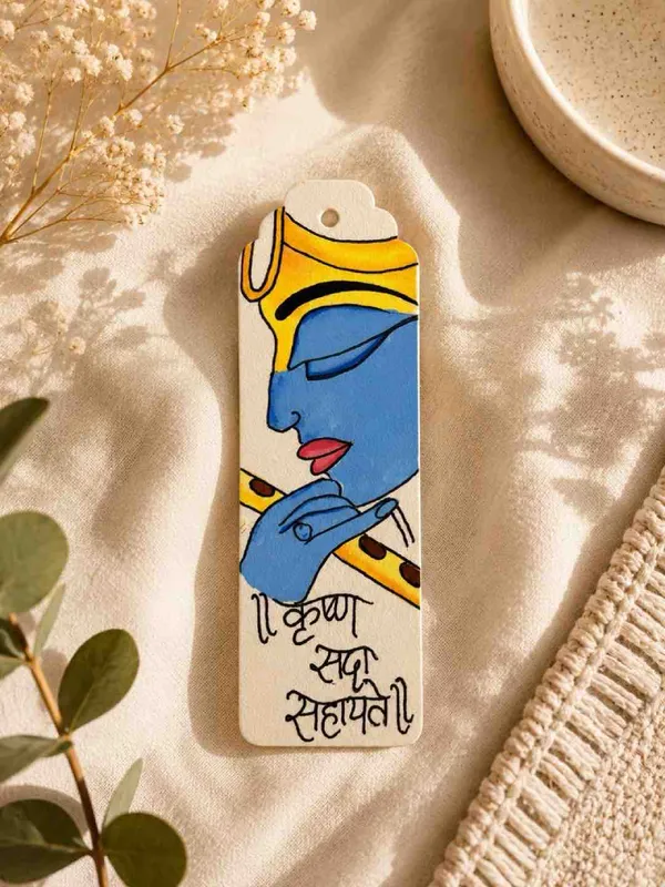 Krishna_Illustrated_Paper_Bookmark