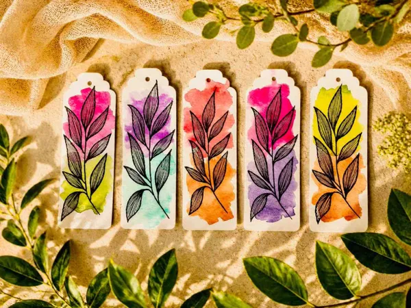 Handmade_Botanical_Floral_Paper_Bookmark_Set_Of_5