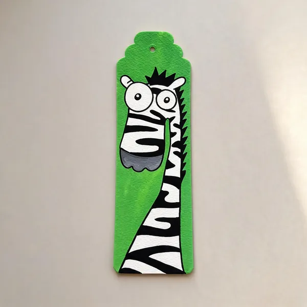 Green_Zebra_Cartoon_Paper_Bookmark