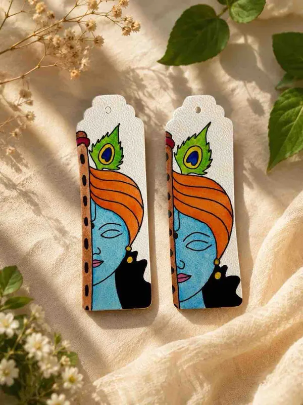 Krishna_Illustrated_Wooden_Bookmark