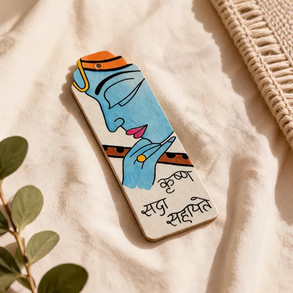 Hand-Painted_Krishna_Wooden_Bookmark