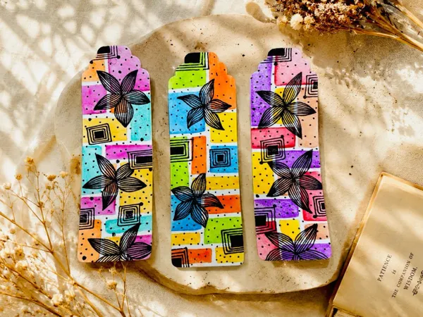 Floral_Geometric_Print_Paper_Bookmark
