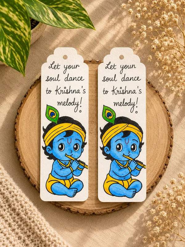 Krishna_Flute_Quote_Illustrated_Paper_Bookmark