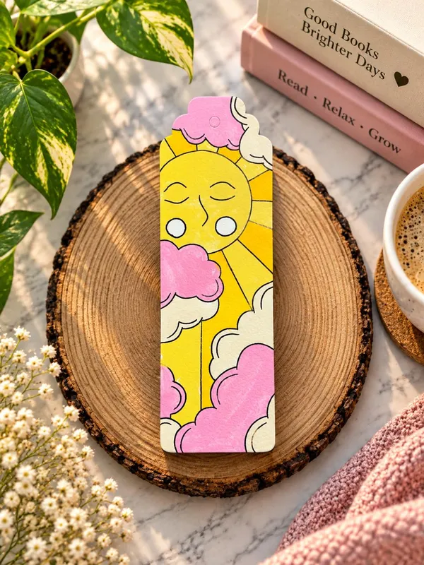 Sun_And_Clouds_Illustrated_Paper_Bookmark