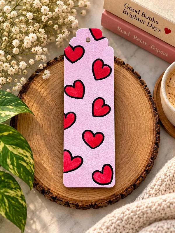 Pink_Heart_Pattern_300_Gsm_Paper_Bookmark