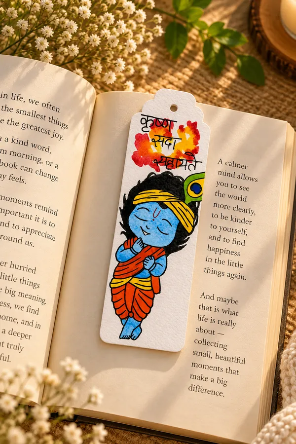 Hand-Painted_Krishna_Paper_Bookmark__Set_Of_2