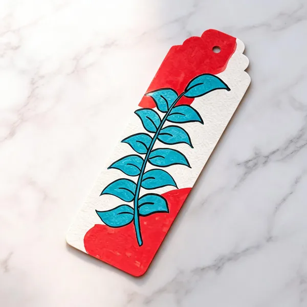Hand-Painted_Leafy_Branch_Paper_Bookmark