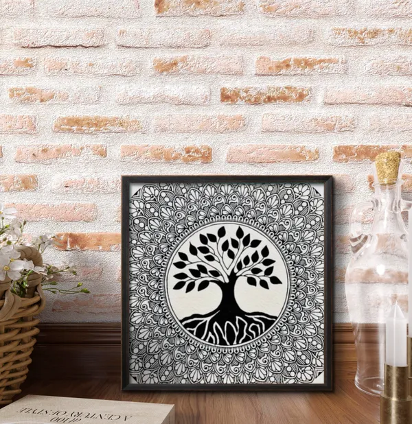 Paper_Monochrome_Mandala_Tree_Of_Life_Framed_Wall_Art