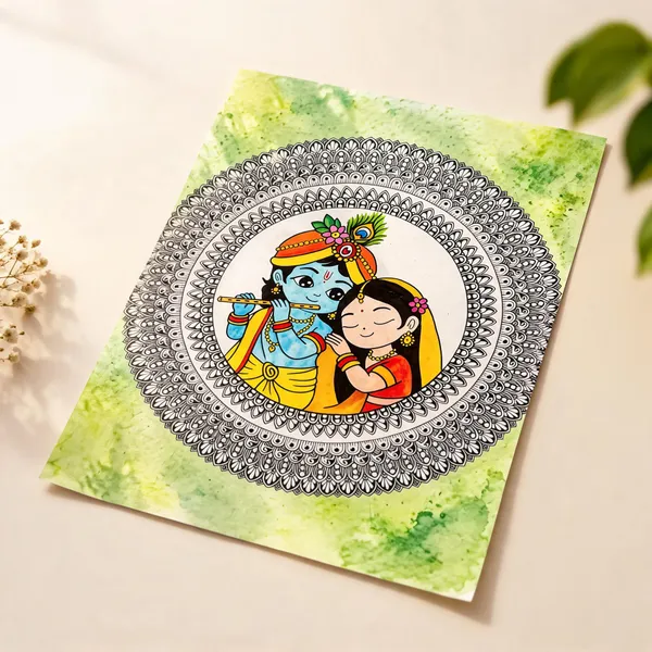 Paper_Devotional_Radha_Krishna_Mandala_Colourful_Wall_Art