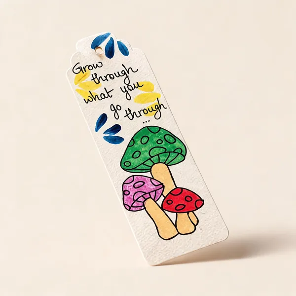 Mushroom_Motivational_Quote_Illustrated_300_Gsm_Paper_Bookmark