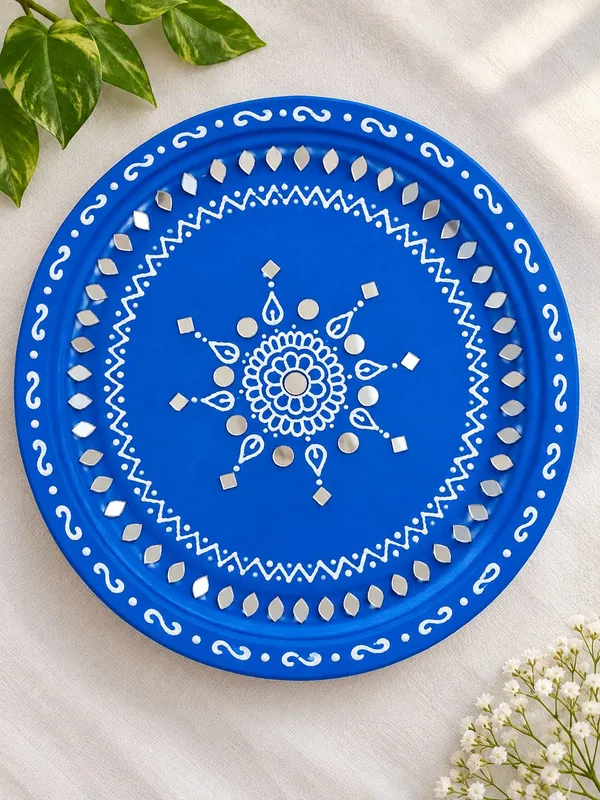 Wooden_Mdf_Blue_Mandala_Mirror_Work_Decorative_Disk