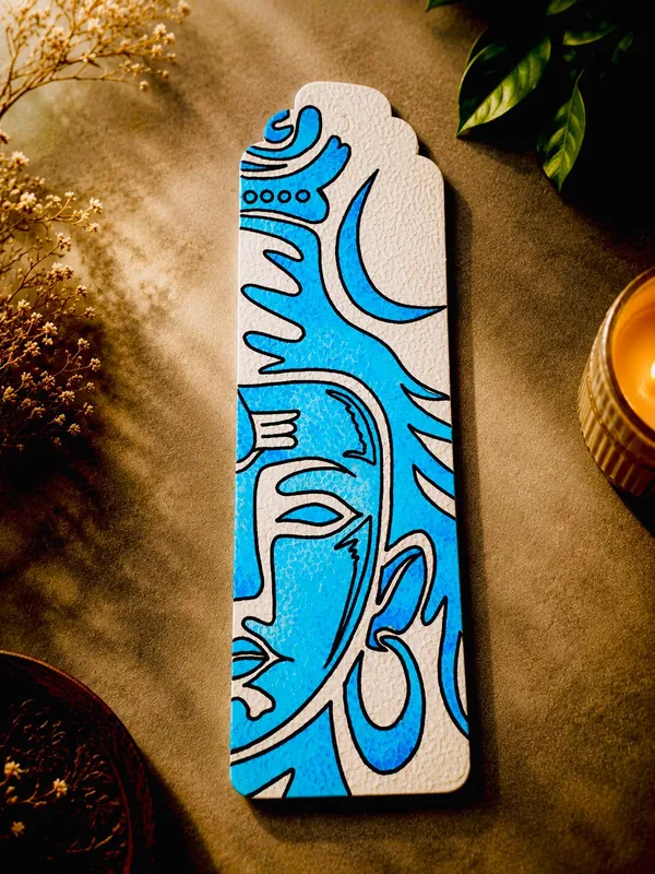 Blue_Abstract_Face_Illustration_Paper_Bookmark