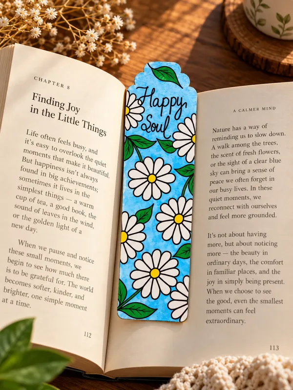 Blue_Floral_Happy_Soul_Bookmarks__Set_Of_2