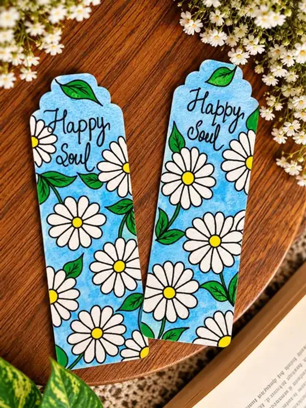 Blue_Floral_Happy_Soul_Print_Paper_Bookmarks_(Set_of_2)