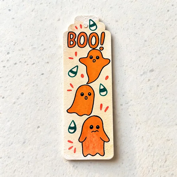 Ghost_Halloween_Illustrated_Paper_Bookmark
