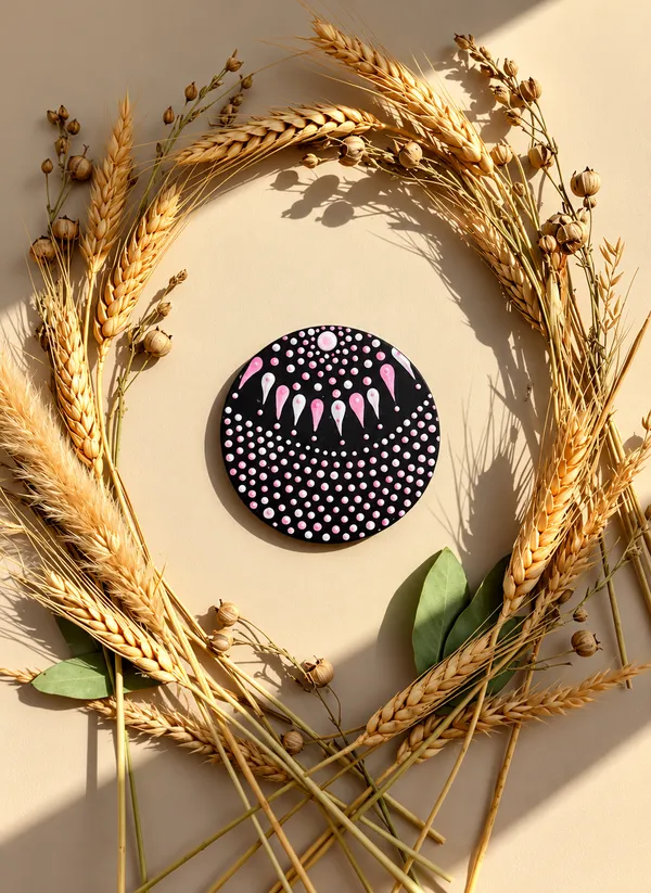 Black_Abstract_Painted_Round_Magnet