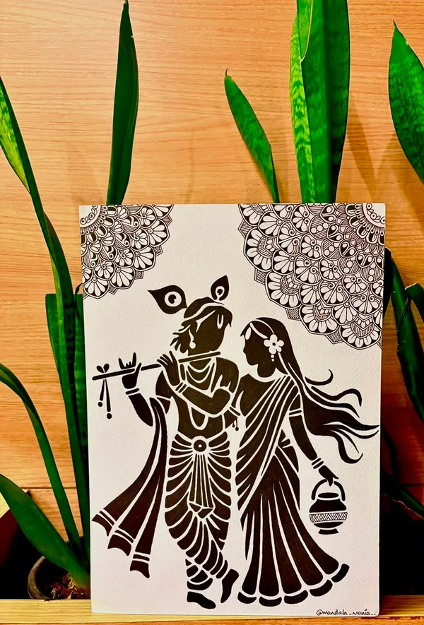 Paper_Devotional_Floral_Krishna_Radha_Mandala_Wall_Art