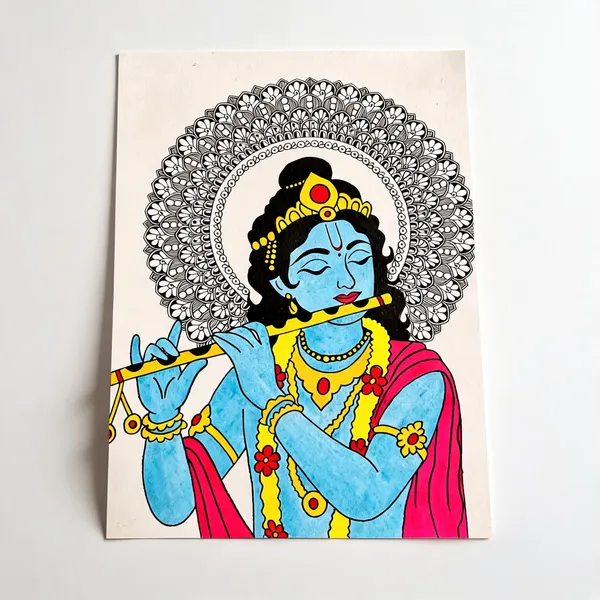 Paper_Devotional_Krishna_Flute_Mandala_Wall_Art
