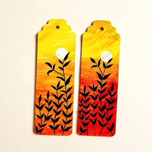 Sunset_Floral_Silhouette_Paper_Bookmark_Set