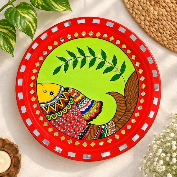 Wooden_Mdf_Madhubani_Fish_Motif_Decorative_Disk