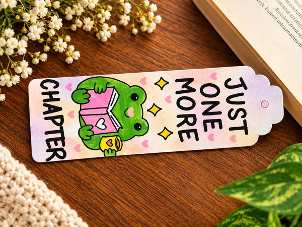 Frog_Just_One_More_Chapter_Print_Paper_Bookmark