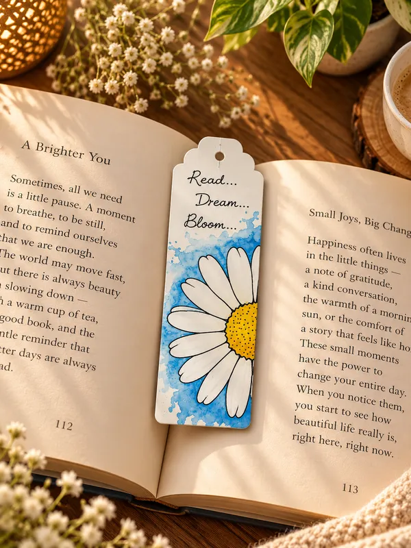 Blue_Yellow_Daisy_Bookmark_Set_Of_2