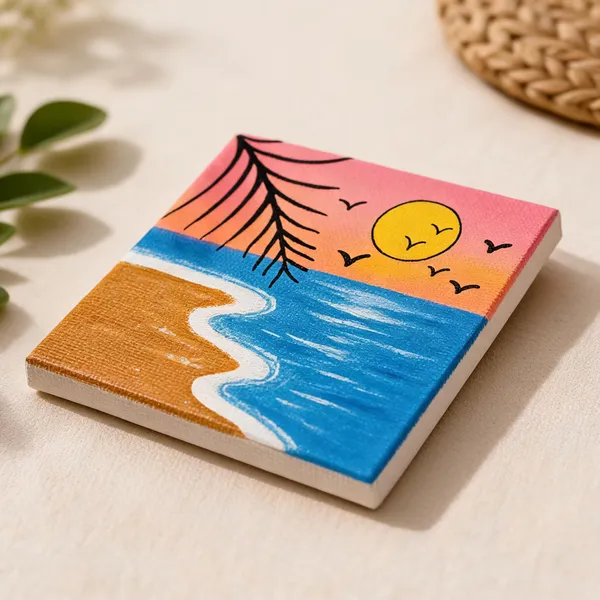 Canvas_Board_Coastal_Beach_Scene_Mini_Wall_Art