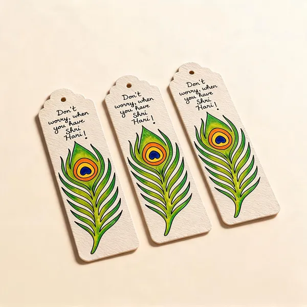 Peacock_Feather_Shri_Hari_Devotional_300_Gsm_Paper_Bookmark