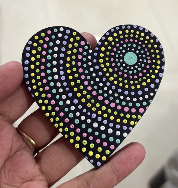 Wooden_Mdf_Multicolour_Dot_Art_Heart_Fridge_Magnet