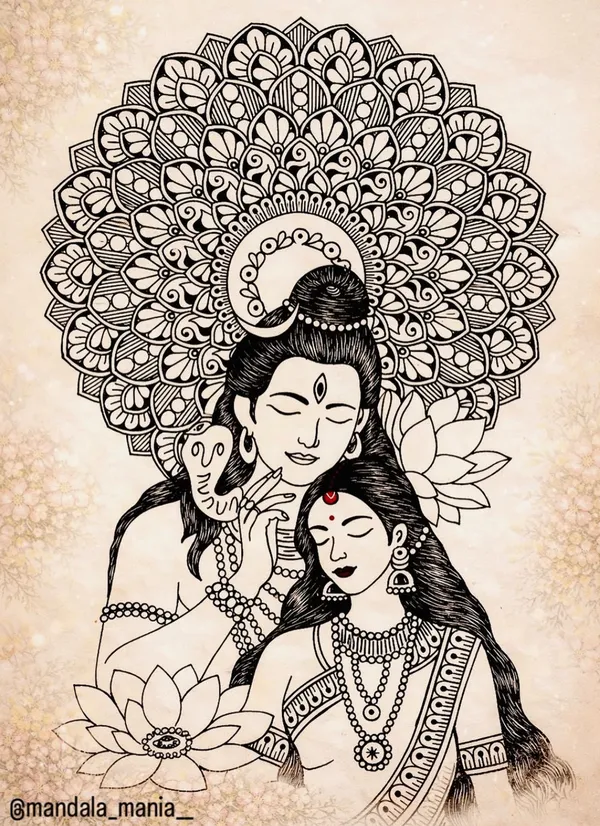 Paper_Spiritual_Shiva_Parvati_Mandala_Wall_Art