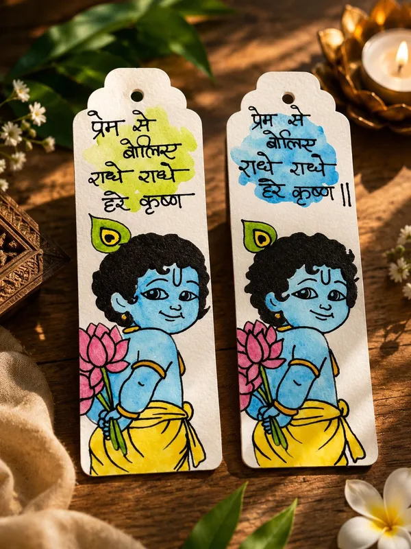 Krishna_Devotional_Hand-Painted_Paper_Bookmarks