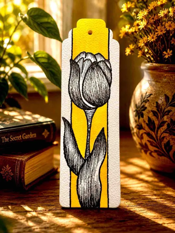 Yellow_Floral_Illustrated_Paper_Bookmark