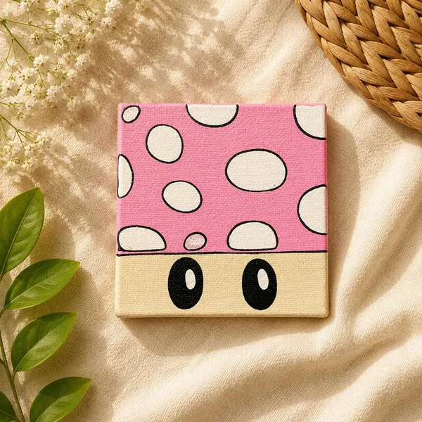 Canvas_Board_Playful_Mushroom_Character_Mini_Wall_Art