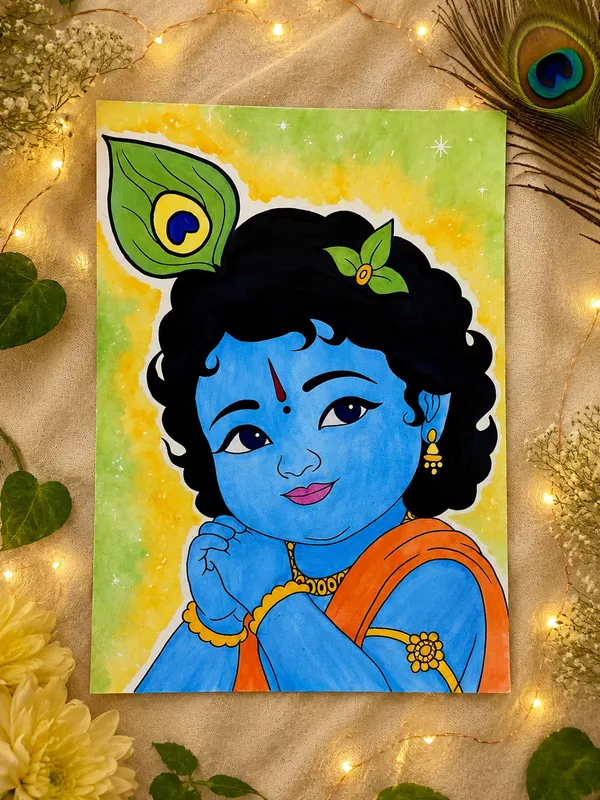 Paper_Traditional_Blue_Krishna_Hand-Painted_Wall_Art