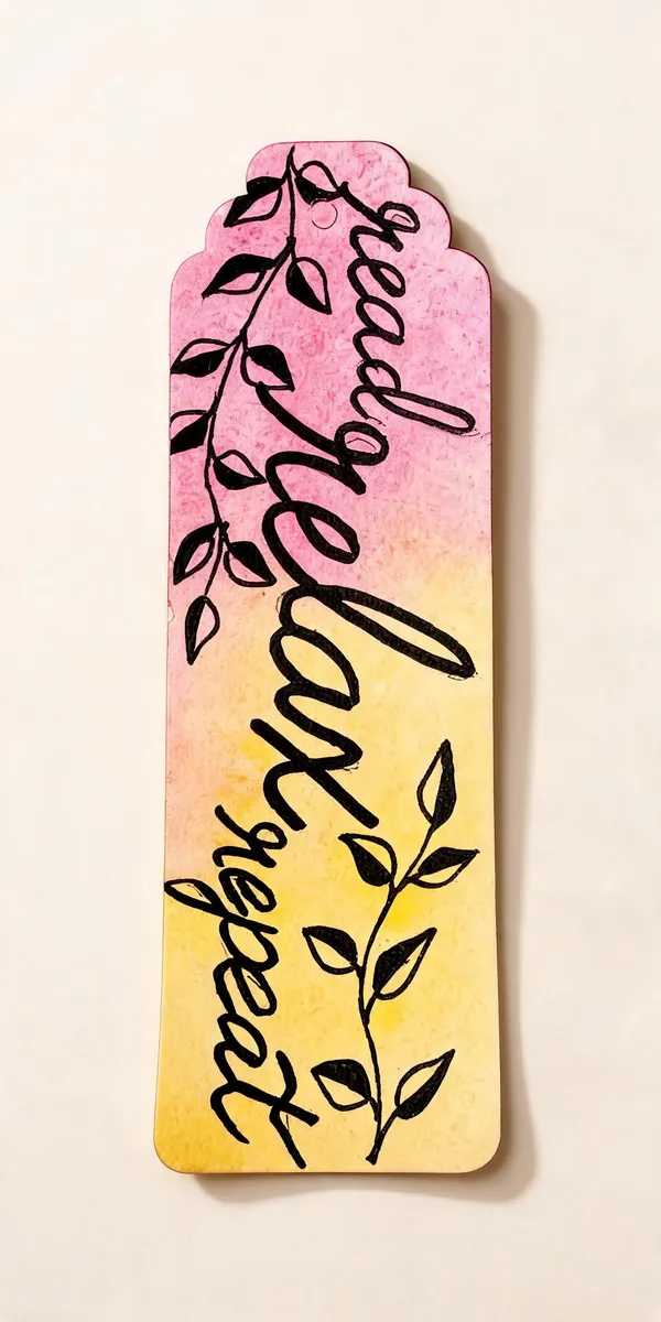 Pink_Yellow_Floral_Vine_Print_Paper_Bookmark