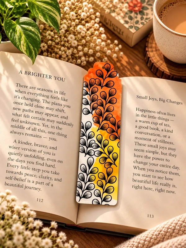 Hand-Painted_Botanical_Leaf_Pattern_Bookmark_Set_Of_2