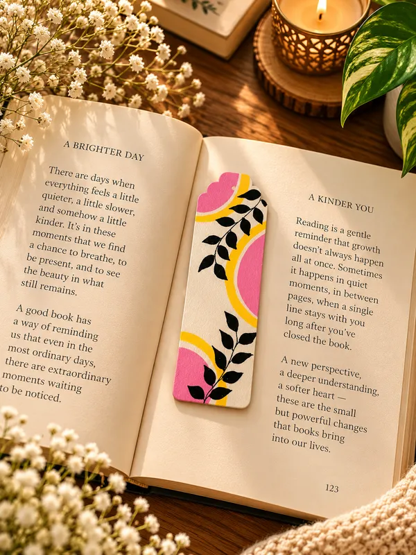 Floral_Leaf_Hand-Painted_Bookmark_Set_Of_2
