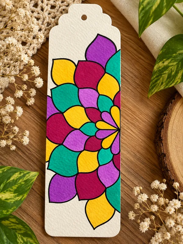 Hand-Painted_Floral_Scalloped_300_Gsm_Paper_Bookmark