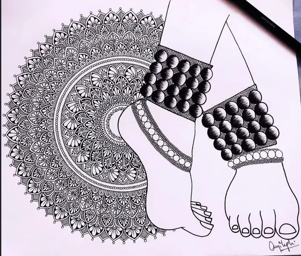 Paper_Monochrome_Mandala_Feet_Ornamental_Hand-Drawn_Wall_Art
