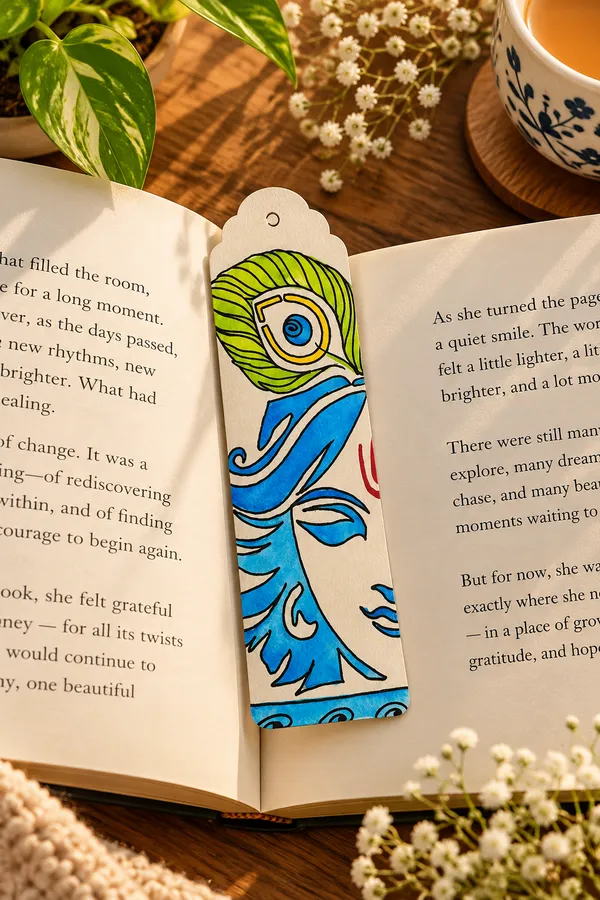 Hand-Painted_Peacock_Feather_Bookmark_Set_Of_2