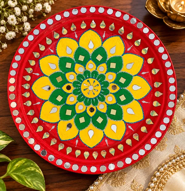 Mdf_Festive_Floral_Rangoli_Decorative_Plate