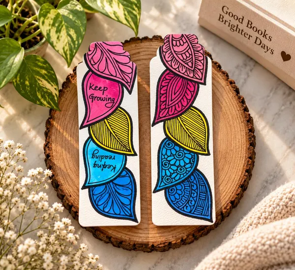 Multicolour_Leaf_Paisley_Print_Paper_Bookmark
