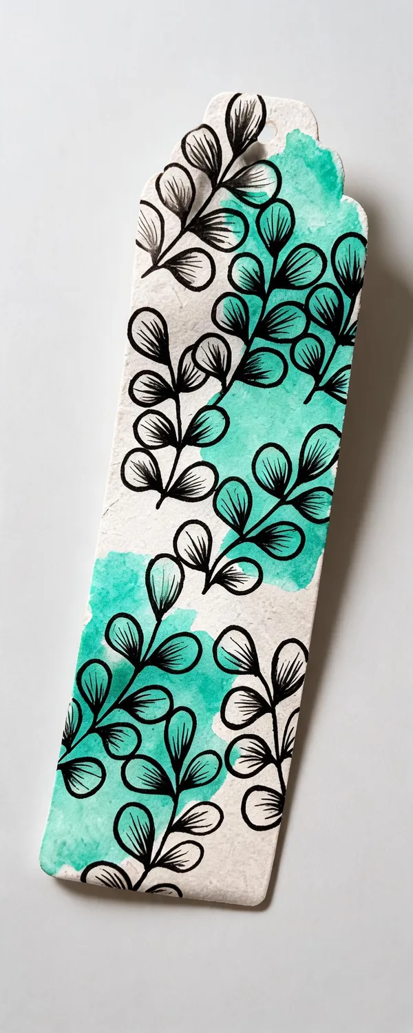 Hand-Painted_Botanical_Leaf_Pattern_Paper_Bookmark