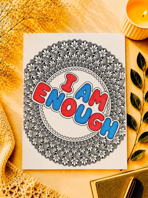 Mandala_I_Am_Enough_Motivational_Coloring_Poster