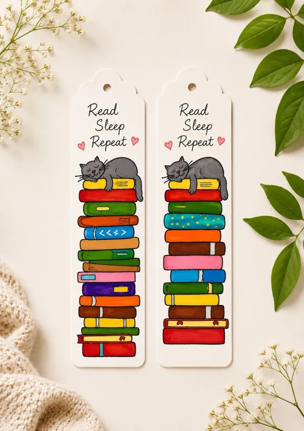 Read_Sleep_Repeat_Cat_Illustration_Paper_Bookmark_Set_Of_2