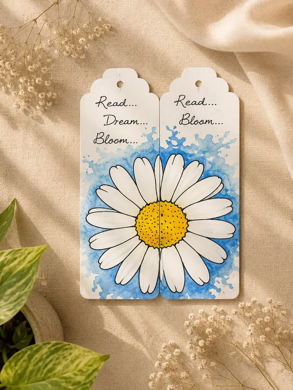 Blue_Yellow_Daisy_Printed_Paper_Bookmark