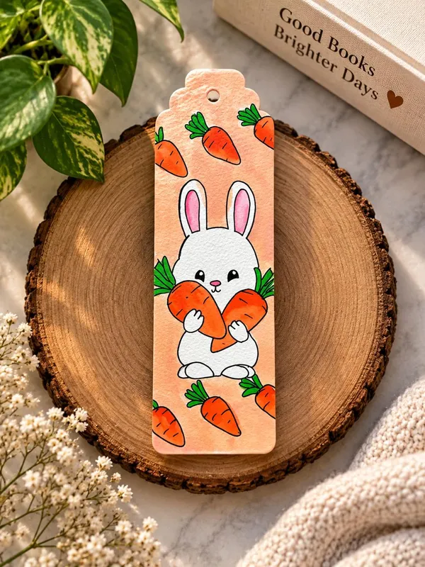 Rabbit_Carrot_Illustration_Wooden_Bookmark