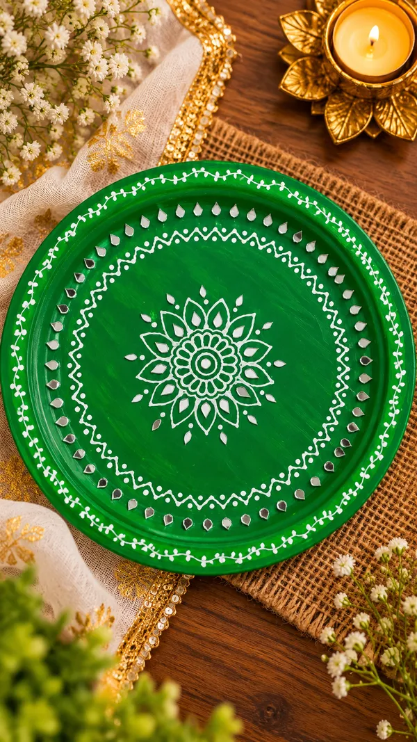 Mdf_Festive_Rangoli_Floral_Hand-Painted_Pooja_Thali